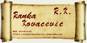 Ranka Kovačević vizit kartica